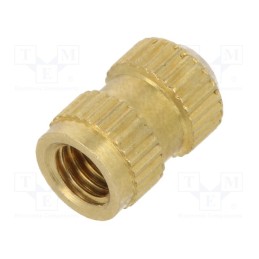 50 pcs : 1386204 - Threaded insert, brass, without coating, M3, BN 1045, L: 7mm