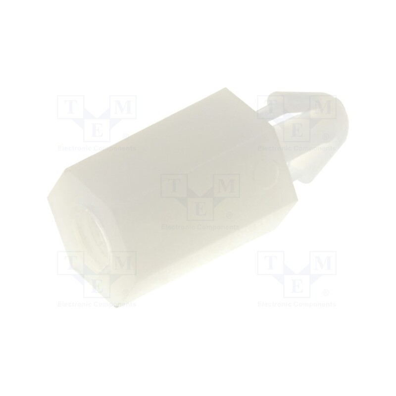 50 pcs : FIX-MAE-8TV - PCB distance, polyamide, L: 8mm, natural, Spanner: 5.5mm, Pitch: 0.5