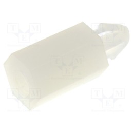 50 pcs : FIX-MAE-9TV - PCB distance, polyamide, L: 9mm, natural, Spanner: 5.5mm, Pitch: 0.5