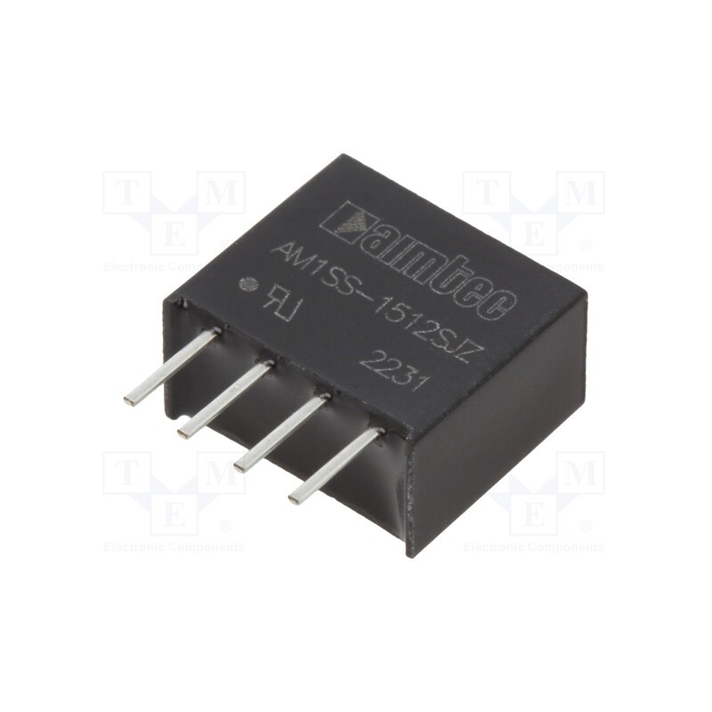 10 pcs : AM1SS-1512SJZ - Converter: DC/DC, 1W, Uin: 13.5÷16.5V, Uout: 12VDC, Iout: 83mA, SIP4