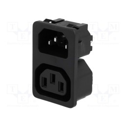10 pcs : 4300.0301 - Connector: AC supply, socket, male/female, 10A, 250VAC, IEC 60320
