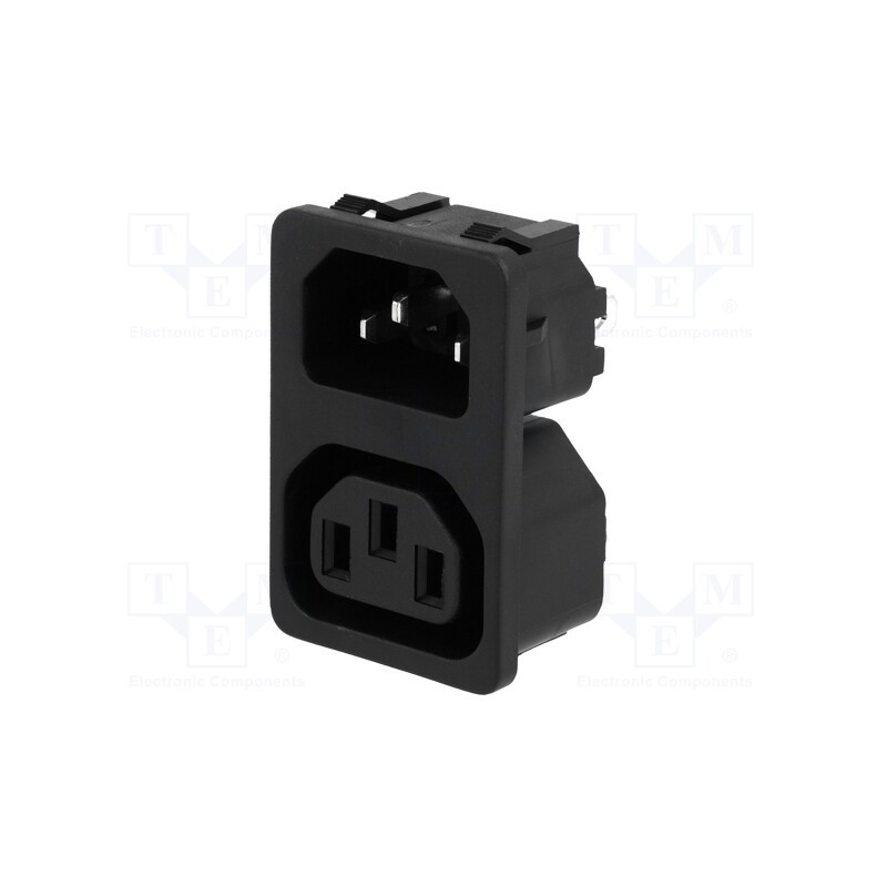 10 pcs : 4300.0301 - Connector: AC supply, socket, male/female, 10A, 250VAC, IEC 60320
