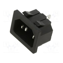 10 pcs : 4300.0704 - Connector: AC supply, socket, male, 10A, 250VAC, IEC 60320, C14 (E)