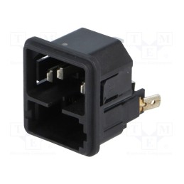 10 pcs : 4301.0502 - Connector: AC supply, socket, male, 10A, 250VAC, IEC 60320, C14 (E)