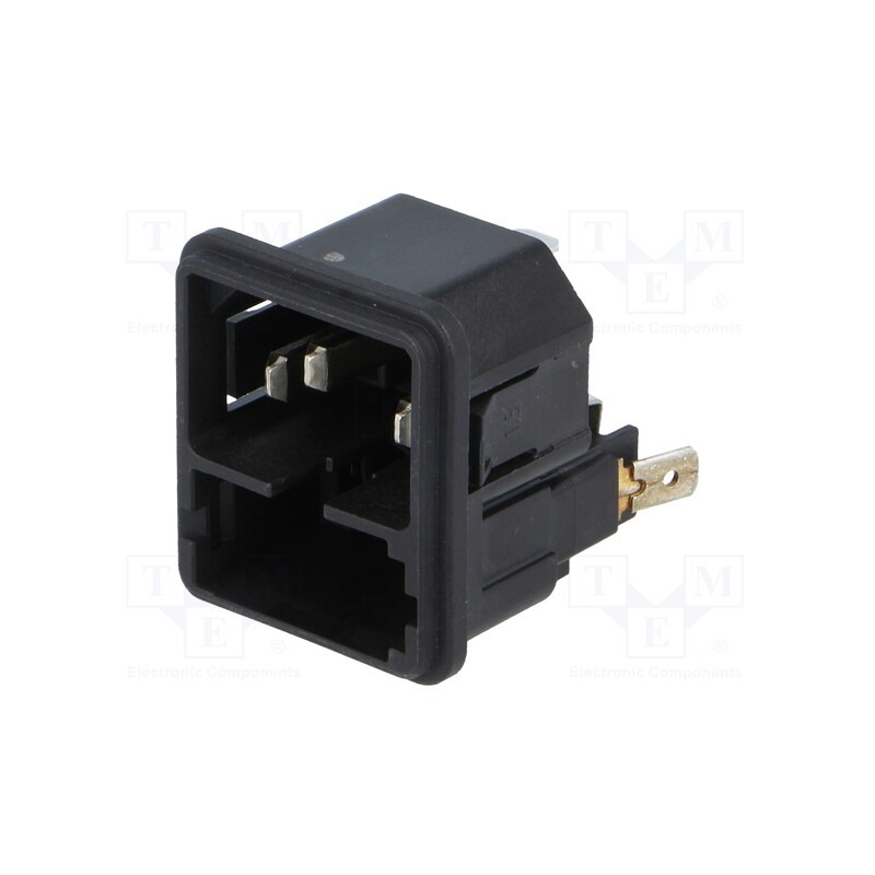10 pcs : 4301.0502 - Connector: AC supply, socket, male, 10A, 250VAC, IEC 60320, C14 (E)