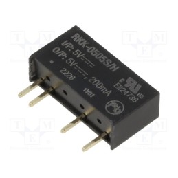 10 pcs : RKK-0505S/H - Converter: DC/DC, 1W, Uin: 5V, Uout: 5VDC, Iout: 200mA, SIP7, RKK