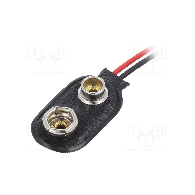 50 pcs : 233 - 6F22 connector, 6F22,6LR61, Batt.no: 1, leads 100mm