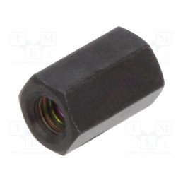 50 pcs : 113X08SW - Screwed spacer sleeve, 8mm, Int.thread: M3, hexagonal, brass