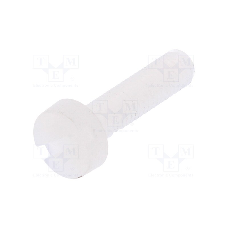 50 pcs : 8G201M3X12 - Screw, M3x12, 0.5, Head: cheese head, slotted, 0,9mm, polyamide