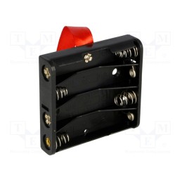 10 pcs : 2481RB - Holder, AAA,R3, Batt.no: 4, PCB, Features: ejection strip
