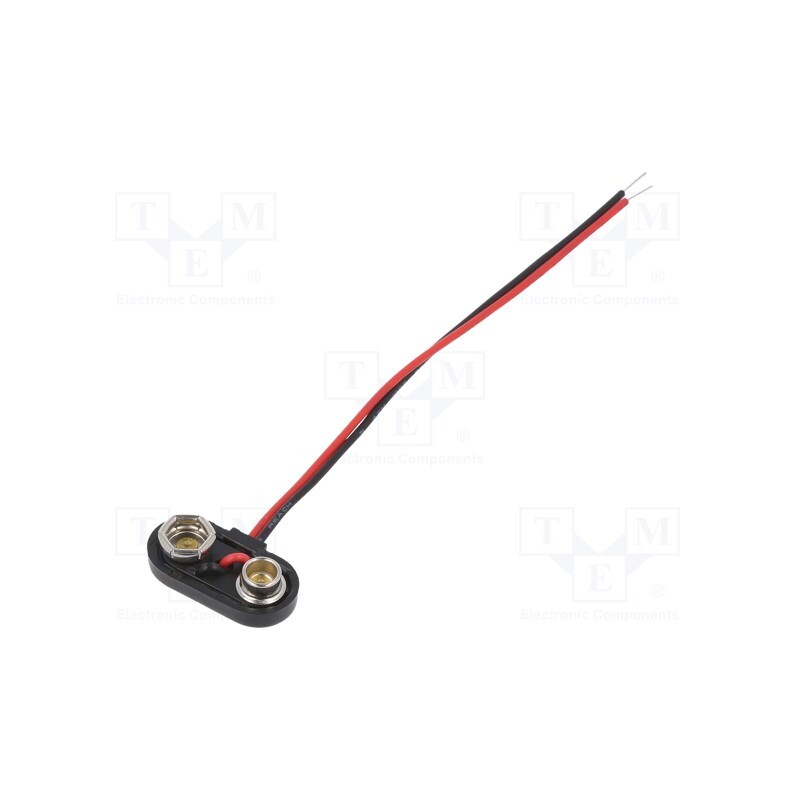 50 pcs : 235 - 6F22 connector, 6F22,6LR61, Batt.no: 1, leads 100mm