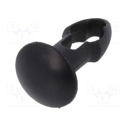 50 pcs : 3315 - Rivet, polyamide, Rivet diam: 4mm, L.rivet: 6.4mm, black, UL94V-2