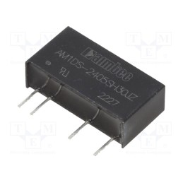 10 pcs : AM1DS-2405SH30JZ - Converter: DC/DC, 1W, Uin: 21.6÷26.4V, Uout: 5VDC, Iout: 200mA, SIP7
