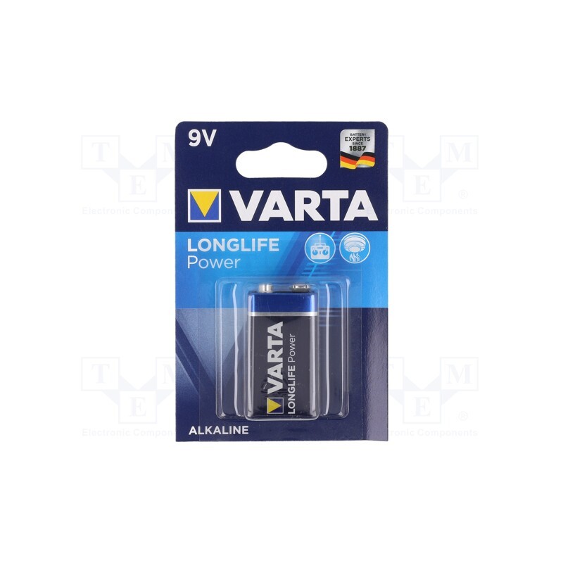 10 set : VARTA HIGH ENERGY LONG POWER - Battery: alkaline, 9V, 6F22, non-rechargeable, 1pcs.