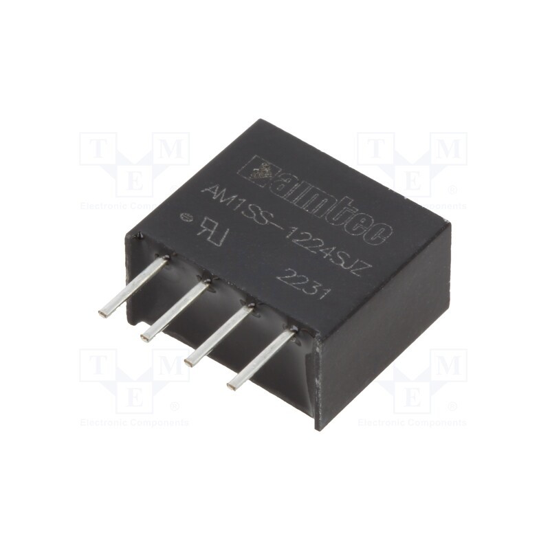 10 pcs : AM1SS-1224SJZ - Converter: DC/DC, 1W, Uin: 10.8÷13.2V, Uout: 24VDC, Iout: 42mA, SIP4
