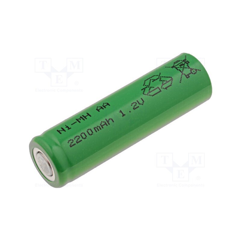 10 pcs : AA220 ST - Re-battery: Ni-MH, AA, 1.2V, 2200mAh, Ø14.5x48.7mm
