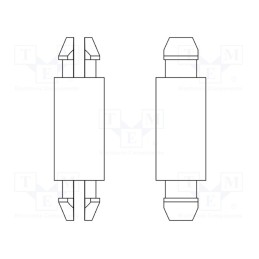 50 pcs : 8G802V40484 - PCB distance, polyamide 66, L: 6.4mm, latch/latch, natural