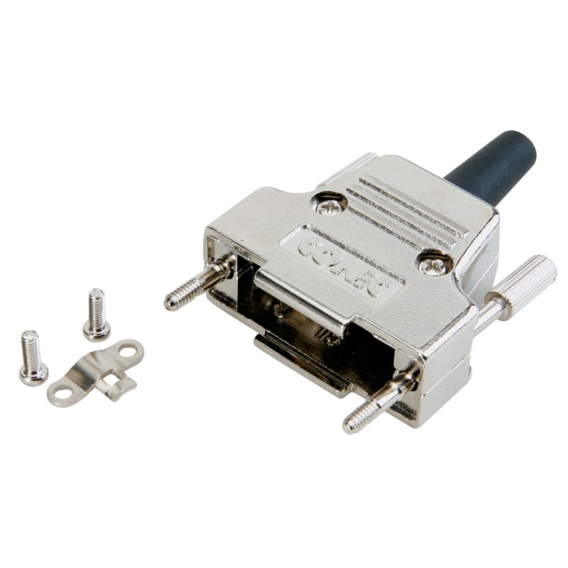1 pcs - CONEC 165X Series GD-Zn D Sub Backshell, 50 Way, Strain Relief