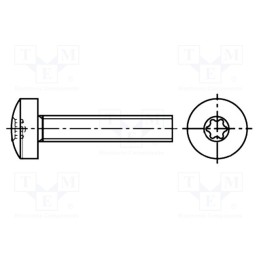 500 pcs : 5001994 - Screw, M3x6, 0.5, Head: cheese head, Torx®, TX10, steel, zinc