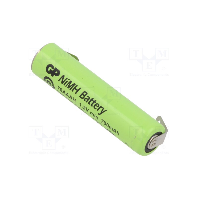 10 pcs : 70AAAH - Re-battery: Ni-MH, AAA,R3, 1.2V, 700mAh, soldering lugs