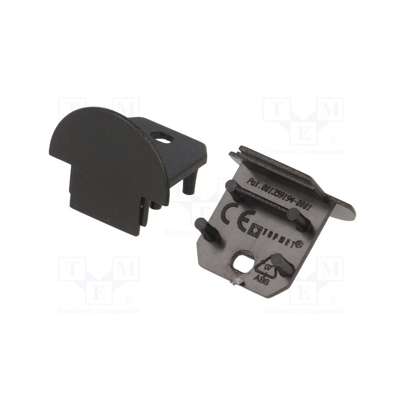 10 set : 96090002 -AS - Cap for LED profiles, black, 2pcs, ABS, DEEP10