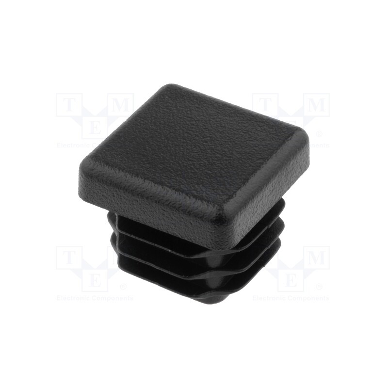 50 pcs : FIX-ST-20X20BK - Plugs, for profiles, Body: black, H: 16.5mm, Mat: LDPE, L: 20mm