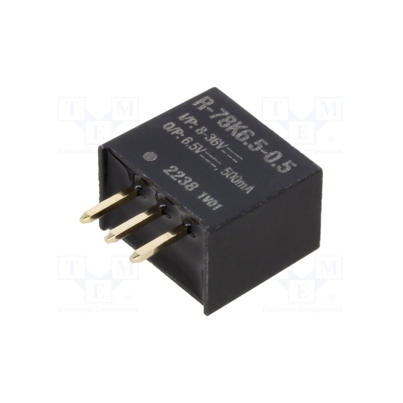 10 pcs : R-78K6.5-0.5 - Converter: DC/DC, Uin: 8÷36V, Uout: 6.5VDC, Iout: 500mA, SIP3, THT