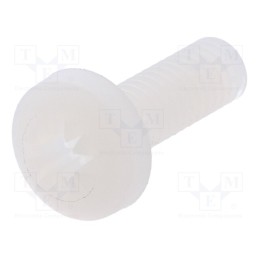 50 pcs : 8G205M4X12 - Screw, M4x12, 0.7, Head: cheese head, Pozidriv, 1mm, polyamide