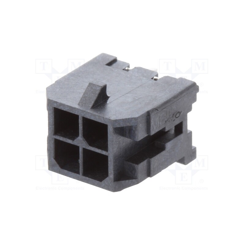10 pcs : 430450413 - Socket, wire-board, male, Micro-Fit 3.0, 3mm, PIN: 4, THT, 5A, 600V