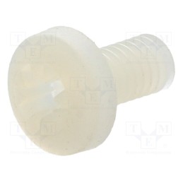 50 pcs : 8G205M4X08 - Screw, M4x8, 0.7, Head: cheese head, Pozidriv, 1mm, polyamide