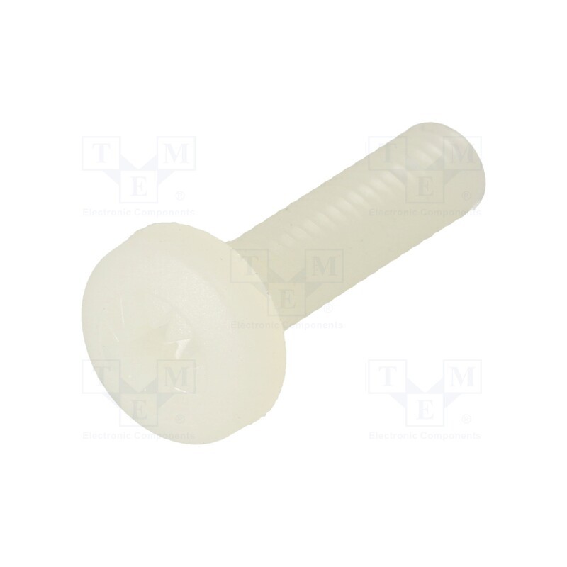 50 pcs : 8G205M4X16 - Screw, M4x16, 0.7, Head: cheese head, Pozidriv, 1mm, polyamide