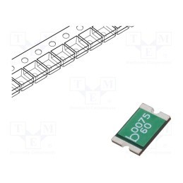 20 pcs : 0ZCF0075AF2C - Fuse: PTC polymer, 0.75A, Imax: 100A, 0ZCF, 2920