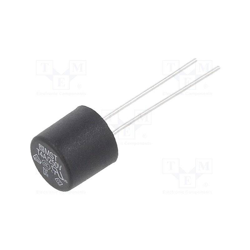 10 pcs : 34.6721 - Fuse: fuse, time-lag, 4A, 250VAC, PCB,THT, TR5, copper, MST 250, bulk