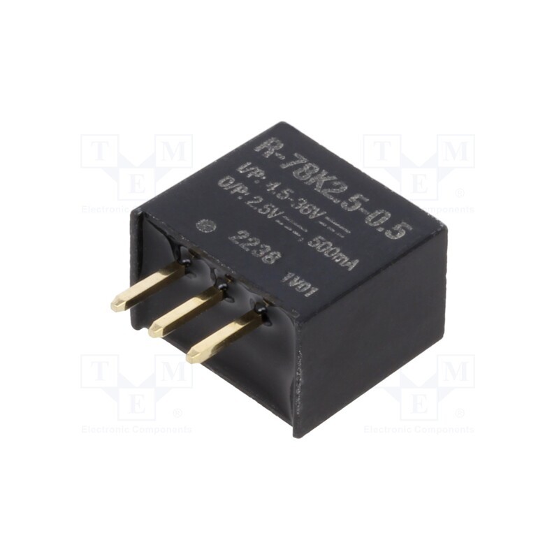 10 pcs : R-78K2.5-0.5 - Converter: DC/DC, Uin: 4.5÷36V, Uout: 2.5VDC, Iout: 500mA, SIP3, THT