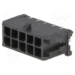 10 pcs : 430451012 - Socket, wire-board, male, Micro-Fit 3.0, 3mm, PIN: 10, THT, 5A, 600V