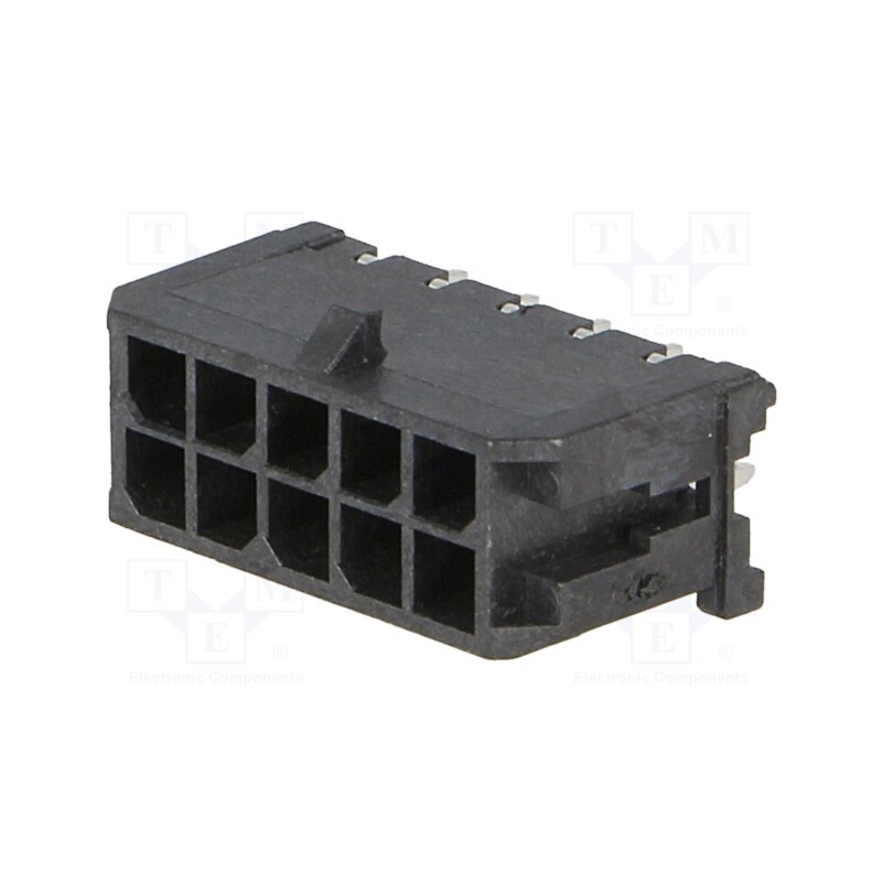 10 pcs : 430451012 - Socket, wire-board, male, Micro-Fit 3.0, 3mm, PIN: 10, THT, 5A, 600V