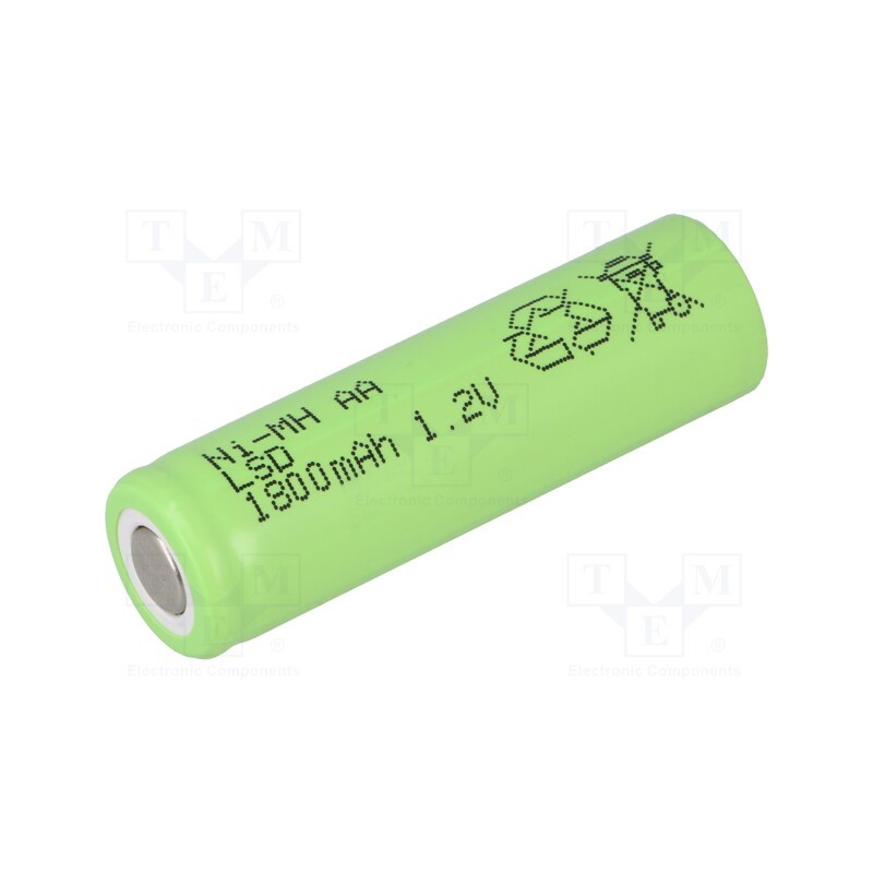 10 pcs : AA180 - Re-battery: Ni-MH, AA, 1.2V, 1800mAh, Ø14.2x49mm