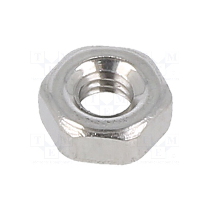 500 pcs : M2.5/D934-A2 - Nut, hexagonal, M2,5, 0.45, A2 stainless steel, H: 2mm, 5mm, DIN 934