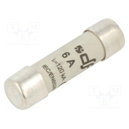 10 pcs : 420106 - Fuse: fuse, gG, 6A, 500VAC, 250VDC, ceramic,cylindrical,industrial