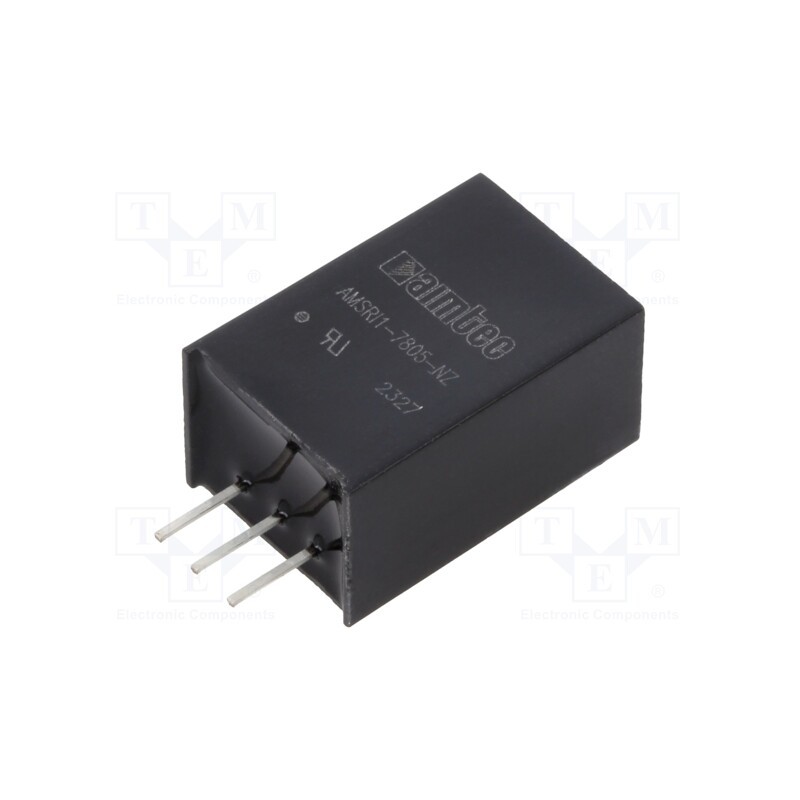 10 pcs : AMSRI1-7805-NZ - Converter: DC/DC, 5W, Uin: 8÷36V, Uout: 5VDC, Iout: 1A, SIP3, THT, AMSR