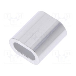 50 pcs : ZLA.4 - Ferrule, aluminium, for rope, Ørope: 4mm, L: 14mm