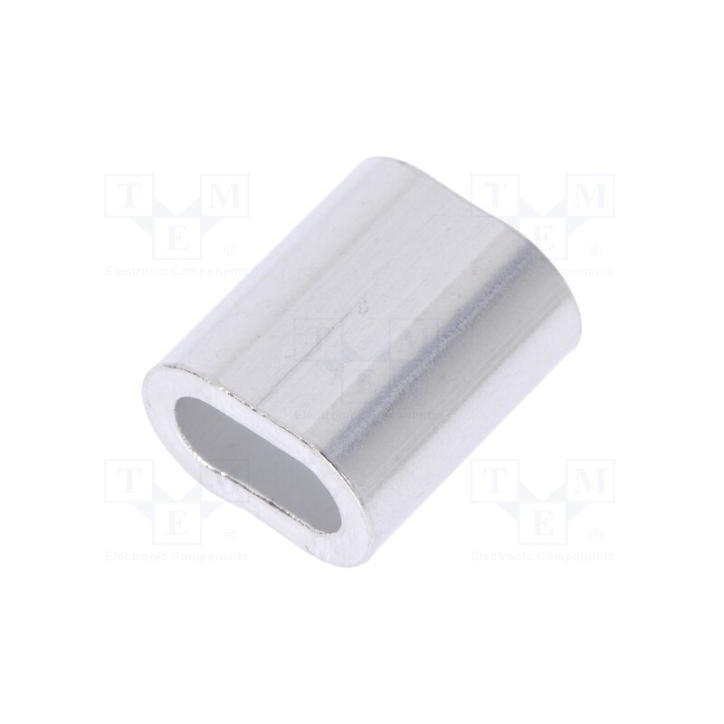 50 pcs : ZLA.4 - Ferrule, aluminium, for rope, Ørope: 4mm, L: 14mm