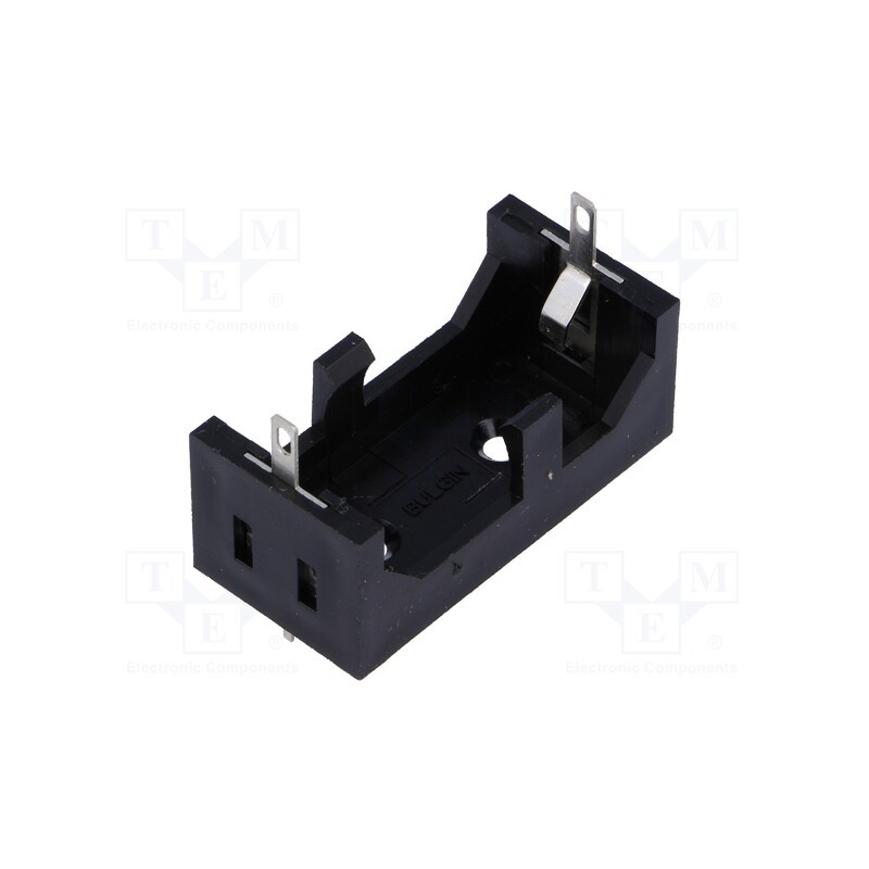 10 pcs : BX0123 - Holder, CR123A,R123, Batt.no: 1, soldering lugs, black, UL94V-0