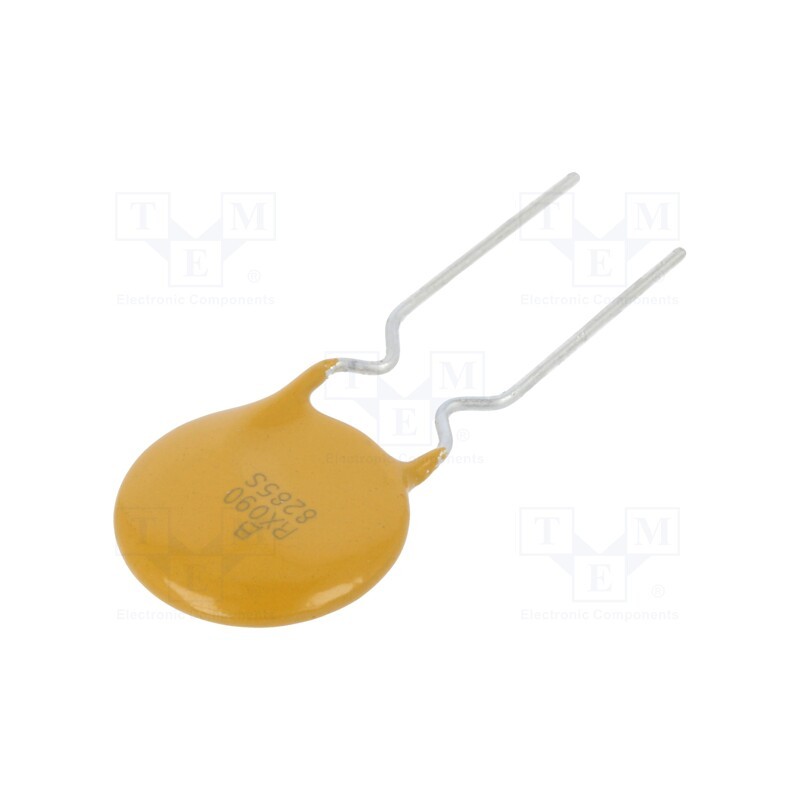 10 pcs : MF-RX090/72-0 - Fuse: PTC polymer, 900mA, Imax: 40A, PCB,THT, MF-RX/72, bulk