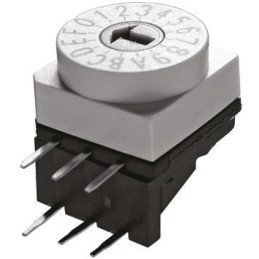 1 pcs - KNITTER-SWITCH 16 Way Through Hole DIP Switch, Rotary Flush Actuator, IP67