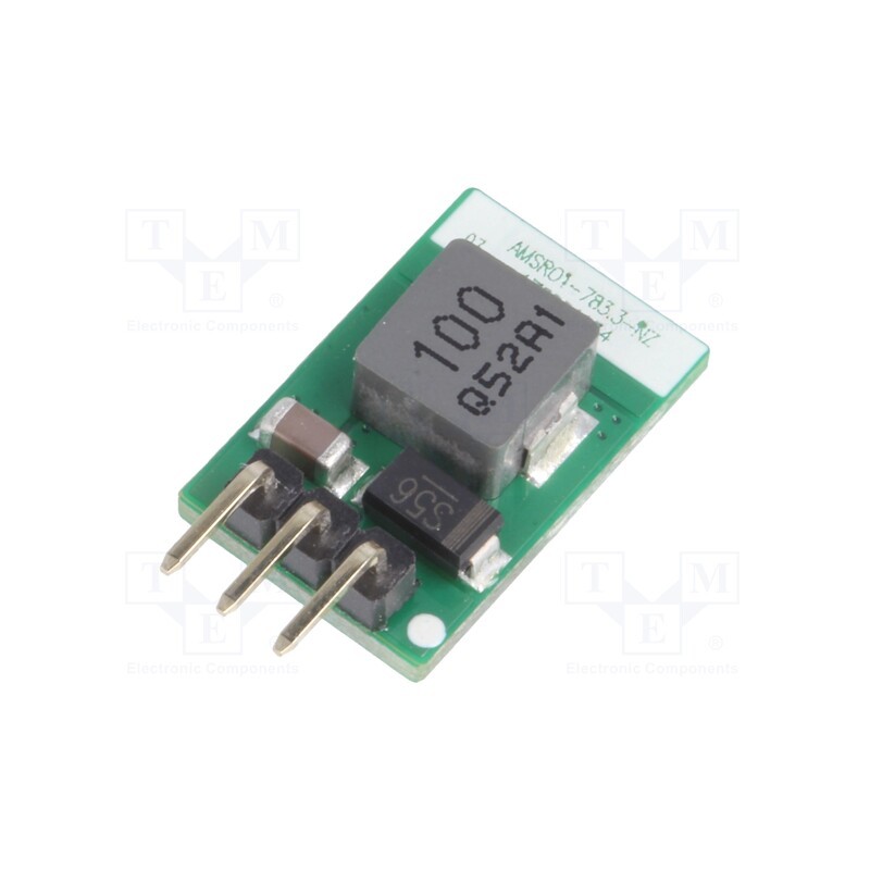 10 pcs : AMSRO1-783.3-NZ - Converter: DC/DC, 3.3W, Uin: 6÷36V, Uout: 3.3VDC, Iout: 1A, SIP3, THT