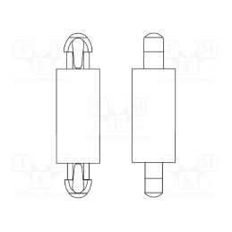 50 pcs : 8G808V41193 - PCB distance, polyamide 66, L: 6.4mm, latch/latch, natural