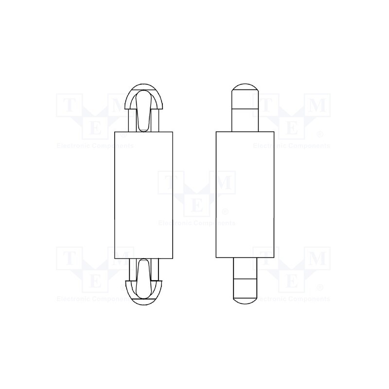 50 pcs : 8G808V41193 - PCB distance, polyamide 66, L: 6.4mm, latch/latch, natural