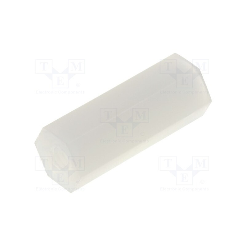 50 pcs : FIX-HP2-12 - Screwed spacer sleeve, hexagonal, polyamide, M2, L: 12mm