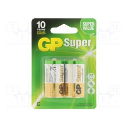 10 set : 14A-U2 - Battery: alkaline, 1.5V, C, non-rechargeable, Ø26x50mm, 2pcs.